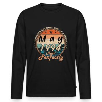 Mai 1994 Geburtstag Mai 1994 Geschenk Mai 1994 - Männer Premium Bio Langarmshirt - Schwarz - Vorne - Nico (187cm)