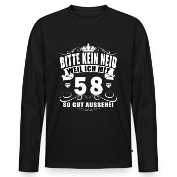 58 Geburtstag 58 Jahre Mann 58 jahre legende 58 - Männer Premium Bio Langarmshirt - Schwarz - Vorne - Nico (187cm)