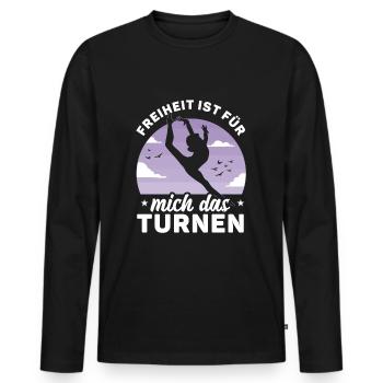 Bodenturnen Akrobatisch Kunstturnen - Männer Premium Bio Langarmshirt - Schwarz - Vorne - Nico (187cm)