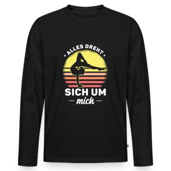 Turnen Kunstturnen Akrobatisch - Männer Premium Bio Langarmshirt - Schwarz - Vorne - Nico (187cm)