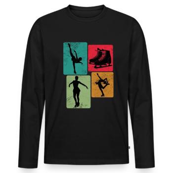 Figure Skating Ice Skating Ice Figures Dance - Men's Premium Organic Long Sleeve Shirt - black - Front - Nico (187cm)