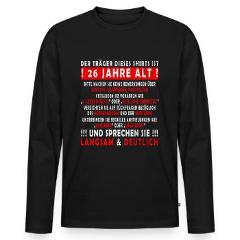 26 Geburtstag 26 Jahre Mann 26 jahre legende 26 - Männer Premium Bio Langarmshirt - Schwarz - Vorne - Nico (187cm)