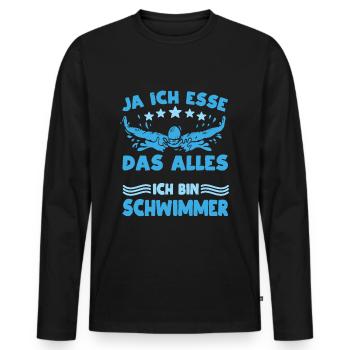 Wassersportler Rettungsschwimmer Schwimmer - Männer Premium Bio Langarmshirt - Schwarz - Vorne - Nico (187cm)