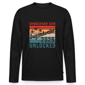 Erwachsen sein Unlocked - Männer Premium Bio Langarmshirt - Schwarz - Vorne - Nico (187cm)