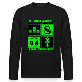 Chemise débloquée de niveau 8 Chemise du 8e anniversaire - T-shirt manches longues Premium bio Homme - noir - Devant - Nico (187cm)