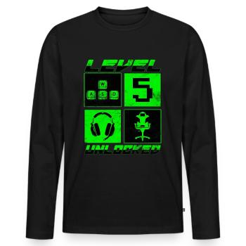 Level 5 Unlocked Gamer 5 Years - Men's Premium Organic Long Sleeve Shirt - black - Front - Nico (187cm)