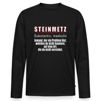 Steinmetz Definition - Männer Premium Bio Langarmshirt - Schwarz - Vorne - Nico (187cm)
