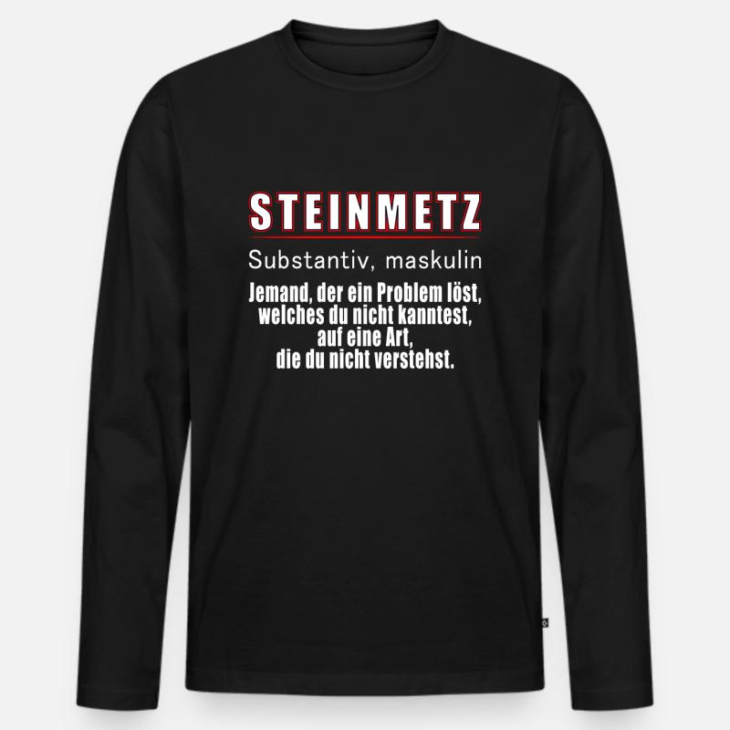 Steinmetz Definition - Männer Premium Bio Langarmshirt - Schwarz