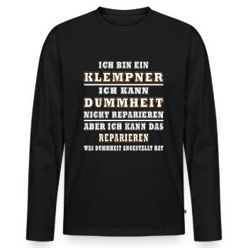 Klempner Dummheit Reparaturen - Männer Premium Bio Langarmshirt - Schwarz - Vorne - Nico (187cm)