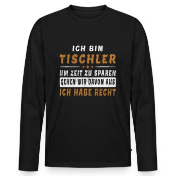 Bester Schlosser Spruch Sprüche - Männer Premium Bio Langarmshirt - Schwarz - Vorne - Nico (187cm)