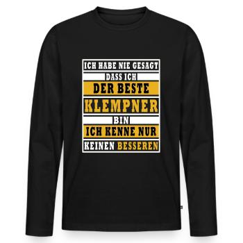 Der beste Klempner der Welt - Männer Premium Bio Langarmshirt - Schwarz - Vorne - Nico (187cm)