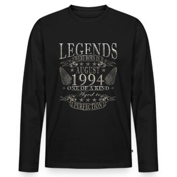 30th Birthday Original August 1994 Vintage 1994 - Men's Premium Organic Long Sleeve Shirt - black - Front - Nico (187cm)