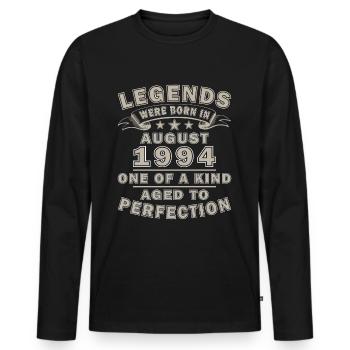 30th Birthday Original August 1994 Vintage 1994 - Men's Premium Organic Long Sleeve Shirt - black - Front - Nico (187cm)