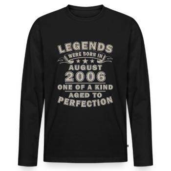 18ème anniversaire Original Août 2006 Millésime 2006 - T-shirt manches longues Premium bio Homme - noir - Devant - Nico (187cm)