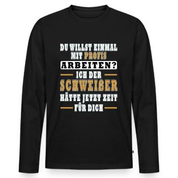 Ich bin Profi-Schweißer Schweißen - Männer Premium Bio Langarmshirt - Schwarz - Vorne - Nico (187cm)