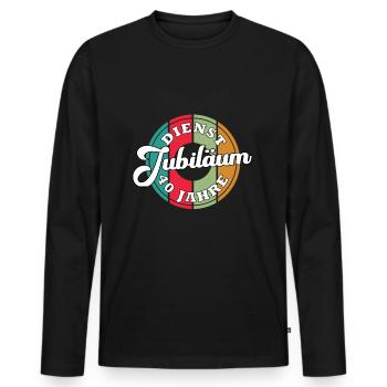 40 Jahre im Dienst 40 Jähriges Dienstjubiläum - Männer Premium Bio Langarmshirt - Schwarz - Vorne - Nico (187cm)
