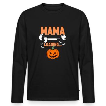 Mama Loading Halloween - Männer Premium Bio Langarmshirt - Schwarz - Vorne - Nico (187cm)