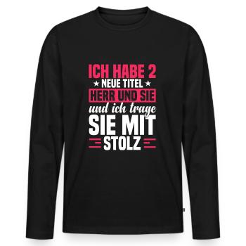 Erwachsen Werden Jugendweihe Feier - Männer Premium Bio Langarmshirt - Schwarz - Vorne - Nico (187cm)