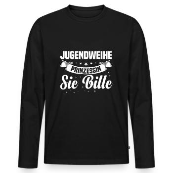Jugendliche Jugendweihe Feier - Männer Premium Bio Langarmshirt - Schwarz - Vorne - Nico (187cm)