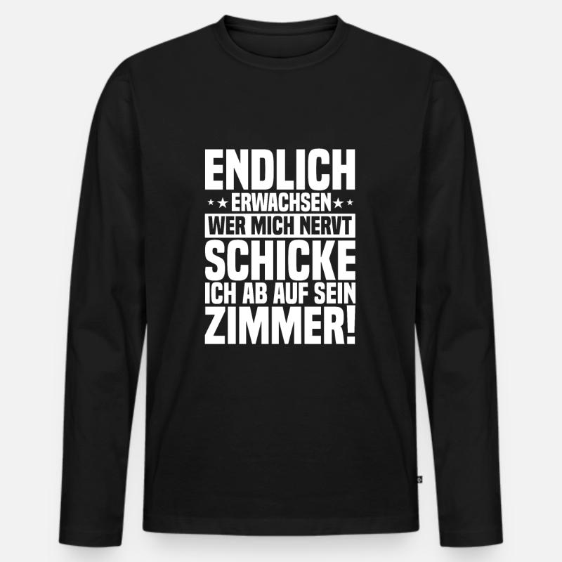 Sprüche zur Jugendweihe Feier - Männer Premium Bio Langarmshirt - Schwarz