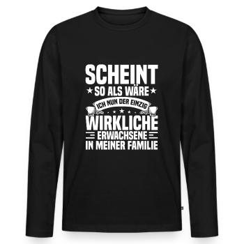 Sprüche zur Jugendweihe Jugendliche - Männer Premium Bio Langarmshirt - Schwarz - Vorne - Nico (187cm)