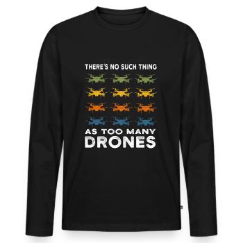 Drohne Drohnen Geschenk - Männer Premium Bio Langarmshirt - Schwarz - Vorne - Nico (187cm)