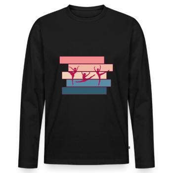 Ballet Frau Silhouette - Männer Premium Bio Langarmshirt - Schwarz - Vorne - Nico (187cm)