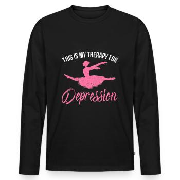 Dance Therapy | Dancer Dancer Dancing Class - Men's Premium Organic Long Sleeve Shirt - black - Front - Nico (187cm)
