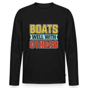 Boat Saying Humor - Men's Premium Organic Long Sleeve Shirt - black - Front - Nico (187cm)