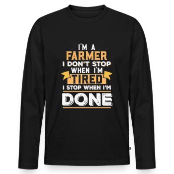 Landwirt Landwirte Landwirtschaft Bauer Sprüche - Männer Premium Bio Langarmshirt - Schwarz - Vorne - Nico (187cm)