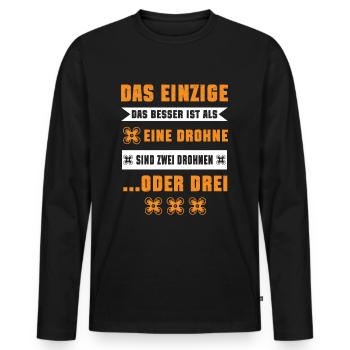 Drohnenpilot Drohnenfliegen - Männer Premium Bio Langarmshirt - Schwarz - Vorne - Nico (187cm)
