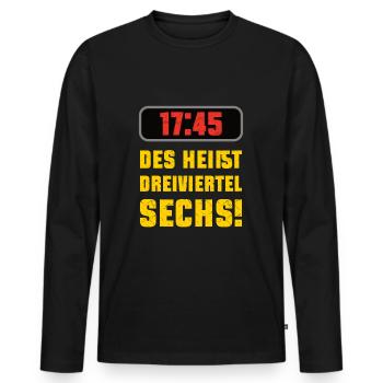 Schwarzwald Souvenir Kuckucksuhr - Männer Premium Bio Langarmshirt - Schwarz - Vorne - Nico (187cm)