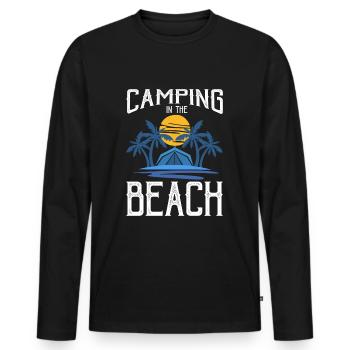 Camping Montagnes Nature Étoile filante - T-shirt manches longues Premium bio Homme - noir - Devant - Nico (187cm)