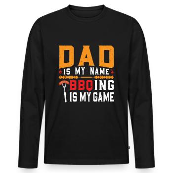 papa amateur de barbecue père - T-shirt manches longues Premium bio Homme - noir - Devant - Nico (187cm)