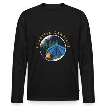 Nature, Nature People, Mountains, Camping, Camping - Men's Premium Organic Long Sleeve Shirt - black - Front - Nico (187cm)