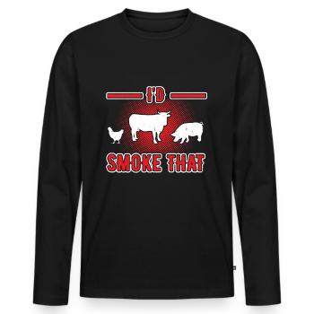 Ich smoke das - Retro Grillen Smoker - Männer Premium Bio Langarmshirt - Schwarz - Vorne - Nico (187cm)
