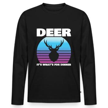 Jagen Jäger Hirsch Jagen Jagen Sprüche - Männer Premium Bio Langarmshirt - Schwarz - Vorne - Nico (187cm)