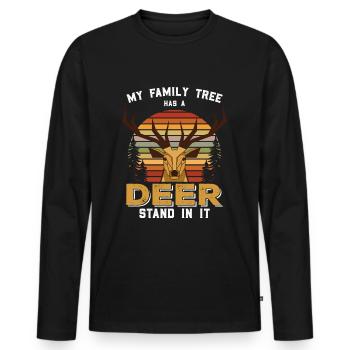 Hunter Sayings Hunting Deer Hunting - Men's Premium Organic Long Sleeve Shirt - black - Front - Nico (187cm)