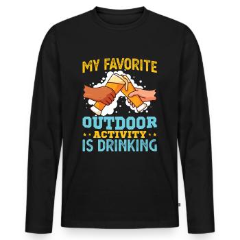 Beer Beer Drinker Saying - Men's Premium Organic Long Sleeve Shirt - black - Front - Nico (187cm)