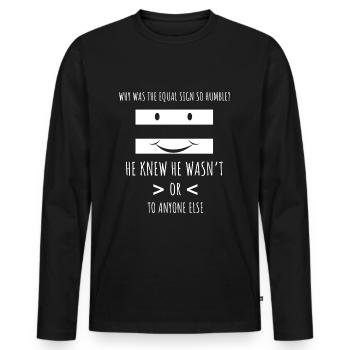 L’égalité est plus grande que la division Mathématiques - T-shirt manches longues Premium bio Homme - noir - Devant - Nico (187cm)