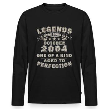 October 2004 Jubilee 2004 Legends October - Men's Premium Organic Long Sleeve Shirt - black - Front - Nico (187cm)