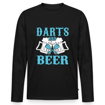 Dart Bier - Männer Premium Bio Langarmshirt - Schwarz - Vorne - Nico (187cm)