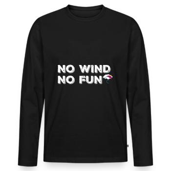 Drachen steigen, Lenkdrachen, Drachenfliegen Retro - Männer Premium Bio Langarmshirt - Schwarz - Vorne - Nico (187cm)