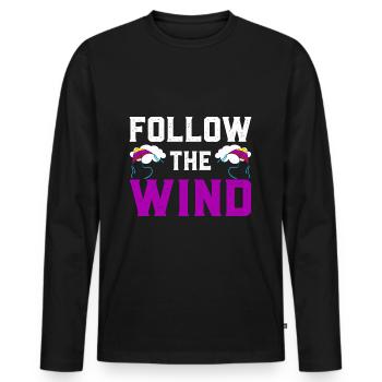 Drachenfliegen Spruch Drachensteigen Geschenk - Männer Premium Bio Langarmshirt - Schwarz - Vorne - Nico (187cm)