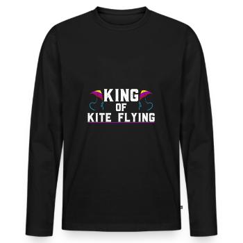 Kite Flying Kite Flying - Men's Premium Organic Long Sleeve Shirt - black - Front - Nico (187cm)