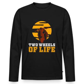 Scooter Moped Motorcycle - Ride Cool - Men's Premium Organic Long Sleeve Shirt - black - Front - Nico (187cm)