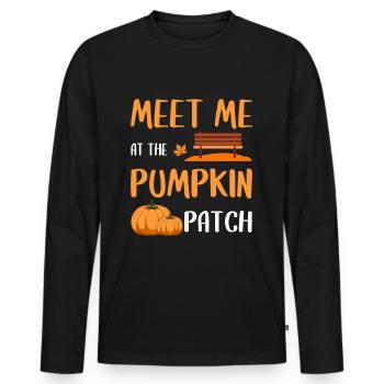 Pumpkin Autumn - Men's Premium Organic Long Sleeve Shirt - black - Front - Nico (187cm)