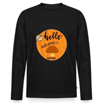 Mushrooms Mushroom Porcini Mushroom Picker Forest Autumn - Men's Premium Organic Long Sleeve Shirt - black - Front - Nico (187cm)