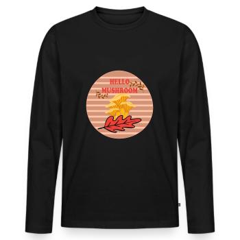 Mushrooms Mushroom Porcini Mushroom Picker Forest Autumn - Men's Premium Organic Long Sleeve Shirt - black - Front - Nico (187cm)