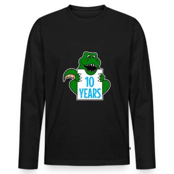 Vintage 10 Years - Birthday Gift 10 Years - Men's Premium Organic Long Sleeve Shirt - black - Front - Nico (187cm)